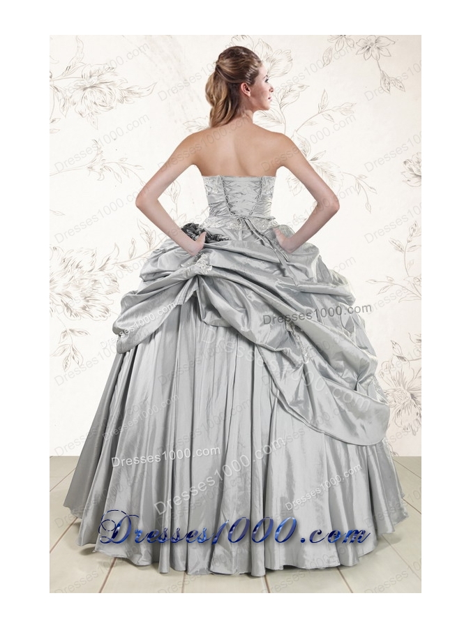 Most Popular Light Pink Strapless Elegant Quinceanera Gowns with Appliques