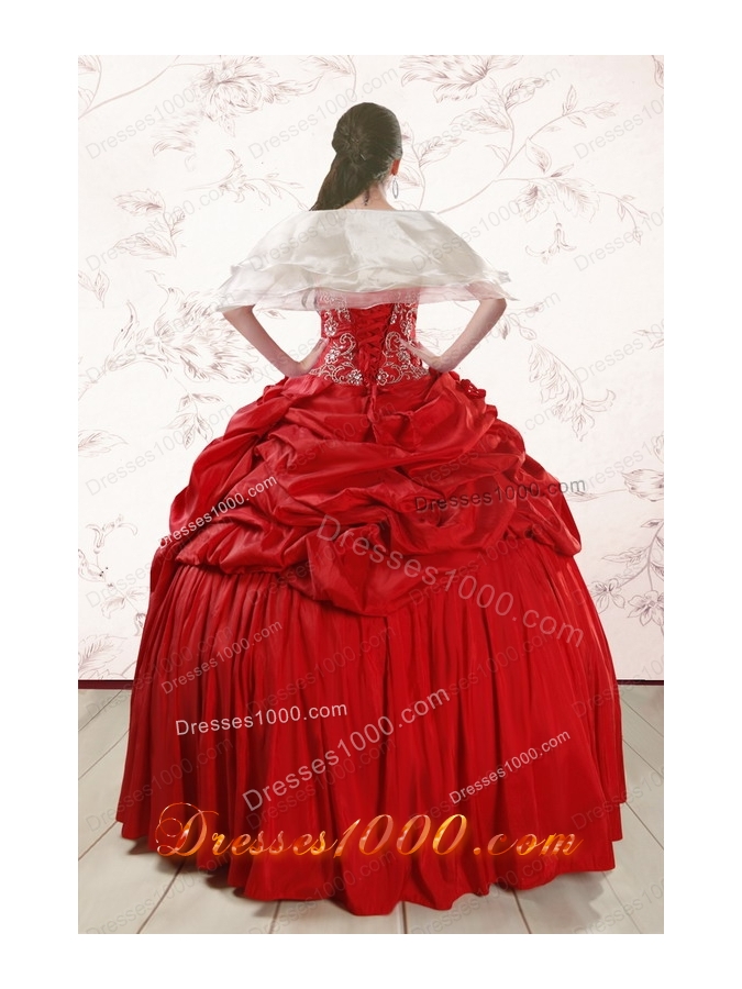 Most Popular Red Affordable Sweetheart Beading Quinceanera gowns