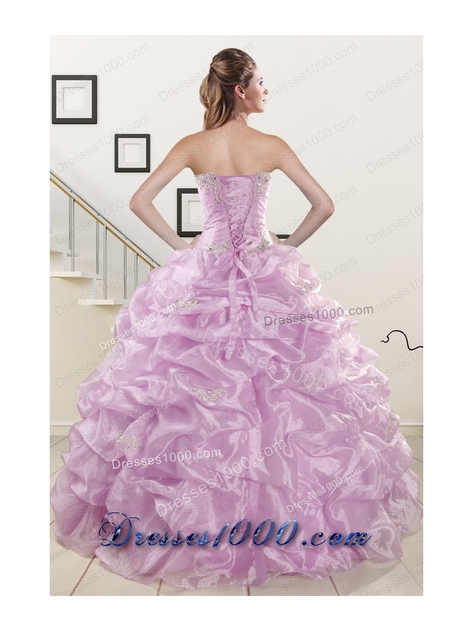 2015 New Style Appliques and Ruffles Quinceanera Dresses in Lilac
