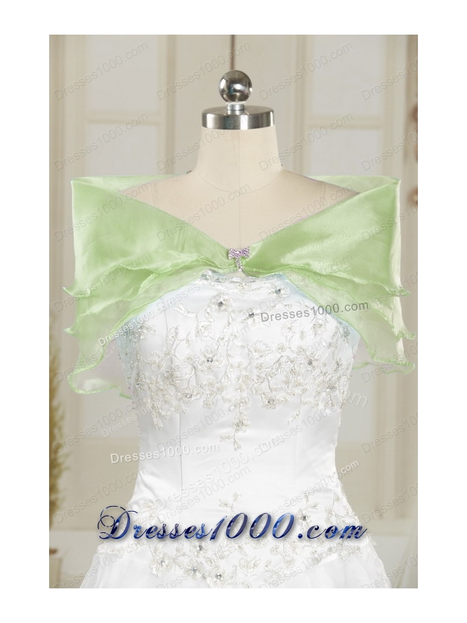 2015 New Style Sweetheart Beading Quinceanera Dress in Yellow Green