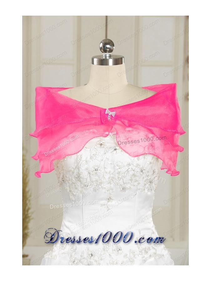 2015 New Style Sweetheart Rose Pink Quinceanera Dresses with Sequins and Appliques