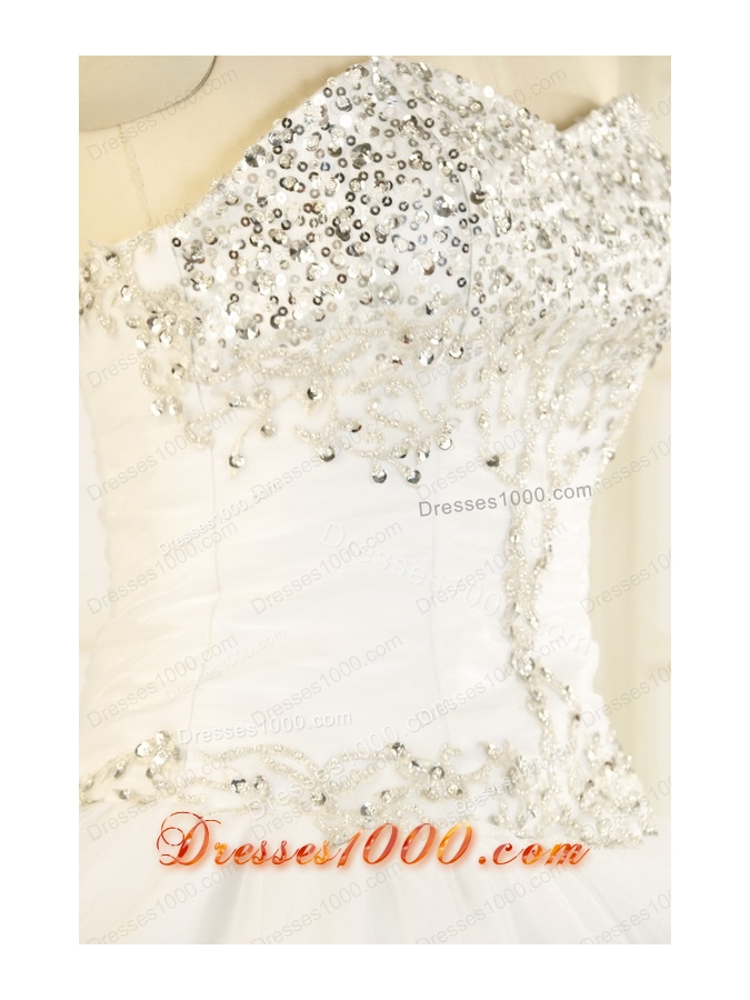 2015 New Style Sweetheart White Elegant Quinceanera Dresses with Beading