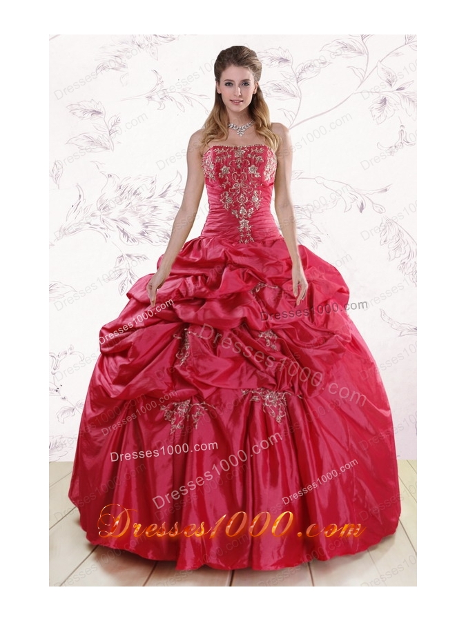 New Style Strapless Appliques Quinceanera Dresses