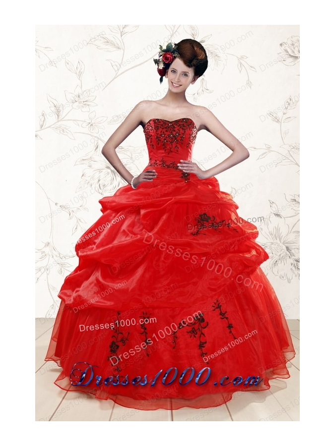 New Style Sweetheart Red Quinceanera Dresses for 2015