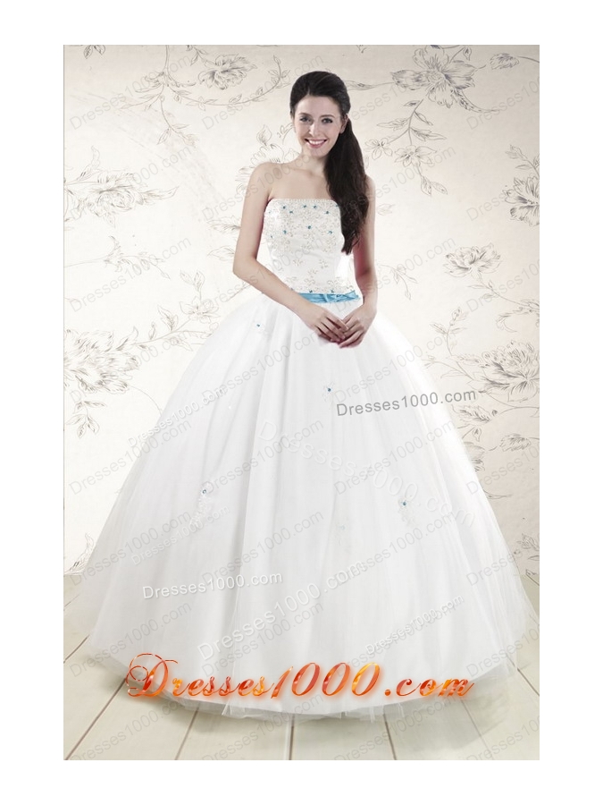 New Style White Quinceanera Dresses with Appliques