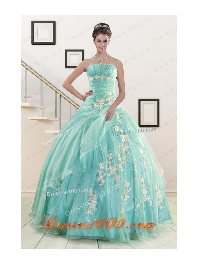 most popular Ball Gown Sweetheart Cheap Quinceanera Gowns with Appliques