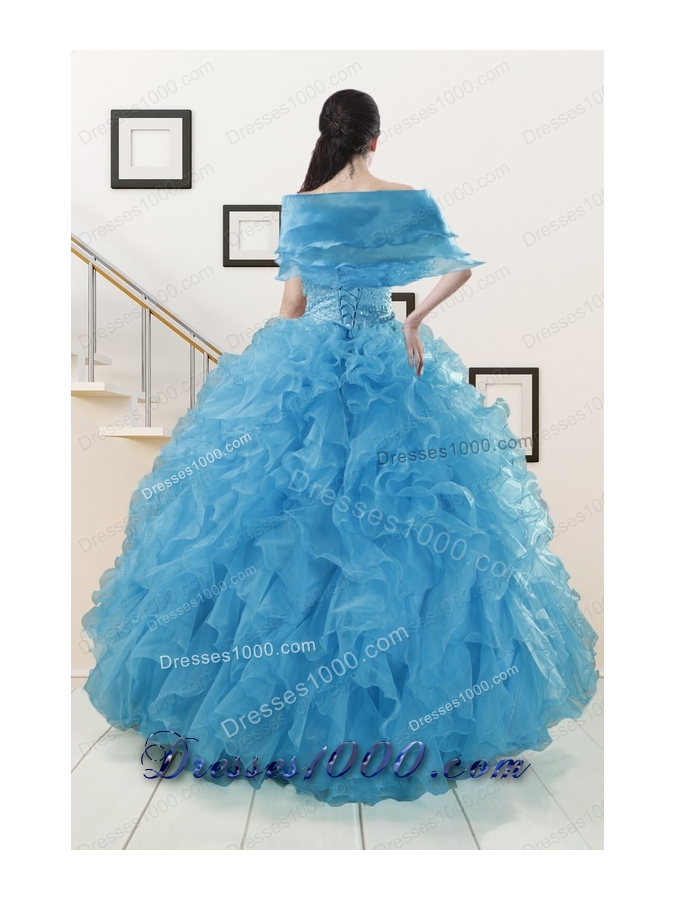 Most Popular Blue Quinceanera Gowns With Beading and Ruffles