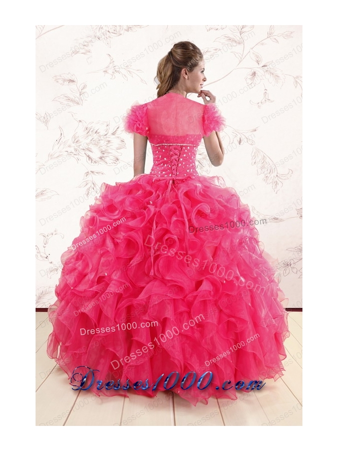 Most Popular Ruffles and Beaded Wonderful Quinceanera Gowns for 2015