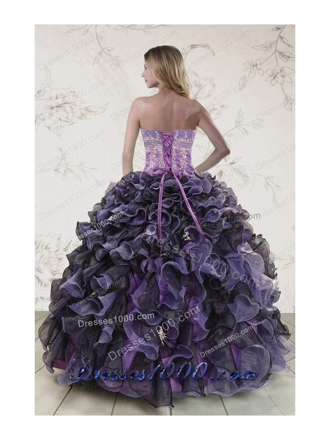 fashionable Multi Color Quinceanera Dresses with Beading and Ruffles