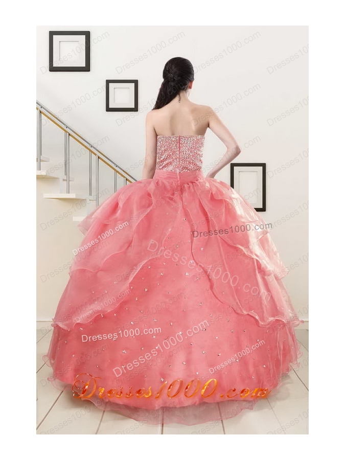 fashionable Sweetheart Beading Appliques Ball Gown Sweet 16 Dresses