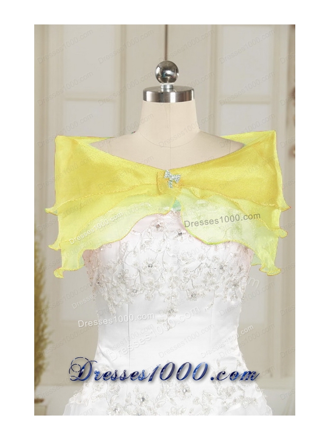 Sweetheart Beading and Ruffles 2015 Brand New Yellow Princesita Dress