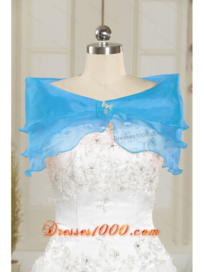 Designer Beading and Ruffles Quinceanera Dresses in Aqua Blue