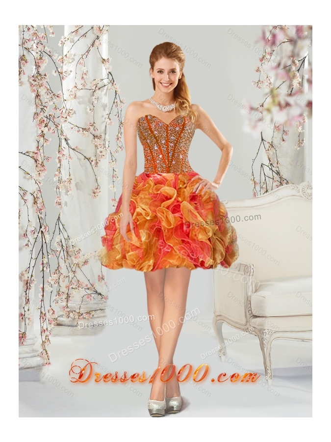 Detachable Beading and Ruffles Quinceanera Dresses in Multi Color