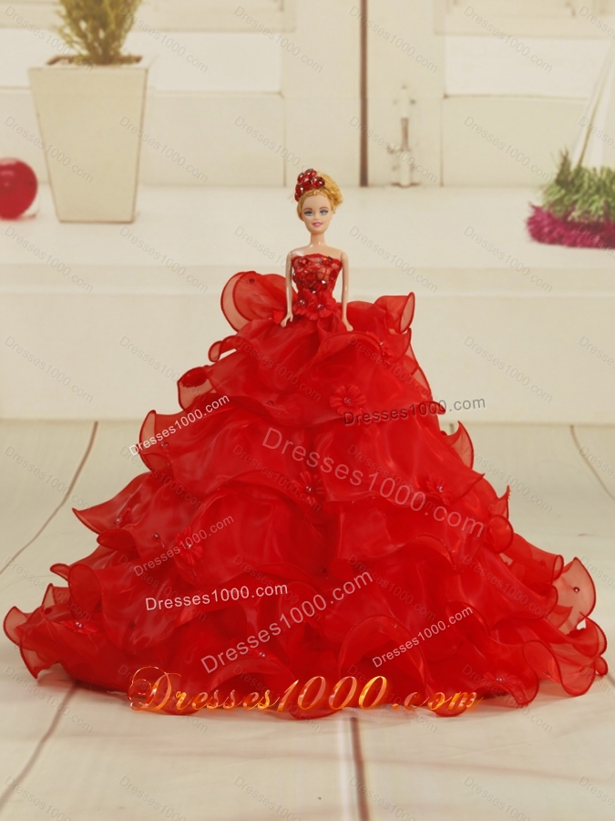 Detachable and Elegant Beading and Ruffles Red Sweet 16 Dresses