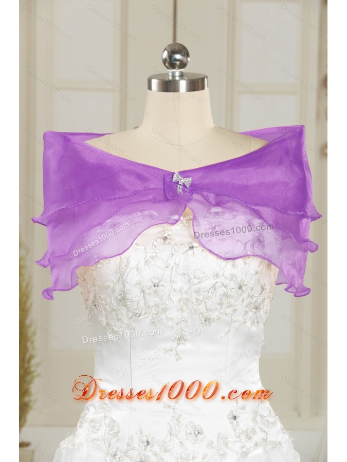 Detachable and Fashionable Blue and Lavender Dresses for Quince with Beading and Ruffles