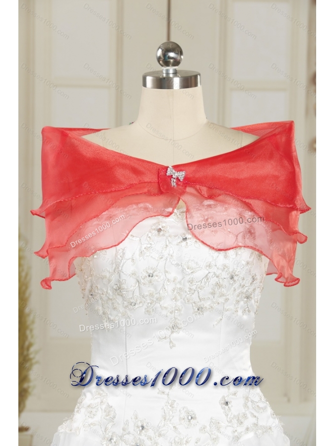 Detachable Beading and Ruffles Red Quinceanera Dresses for 2015