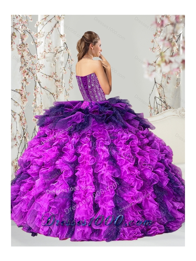 Detachable Multi Color Sweet 16 Dresses with Beading and Ruffles for 2015