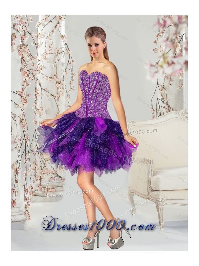Detachable Multi Color Sweet 16 Dresses with Beading and Ruffles for 2015