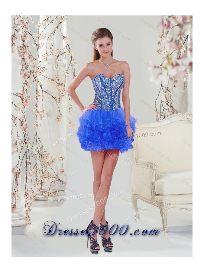 Detachable and New Style Royal Blue Quinceanera Dresses with Beading and Ruffles for 2015 Spring