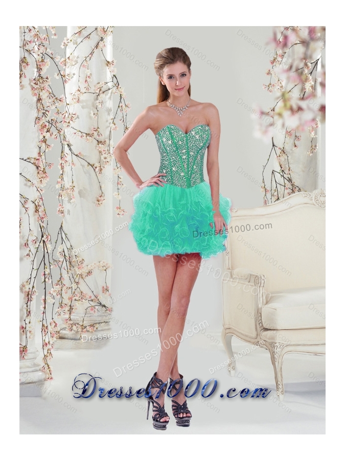 2015 Beading and Ruffles Detachable and Vestidos de Quinceanera Dresses