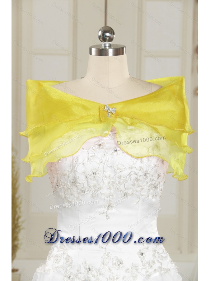 Trendy Beading and Ruffles Yellow Green Vestidos de Quinceanera Dresses for 2015