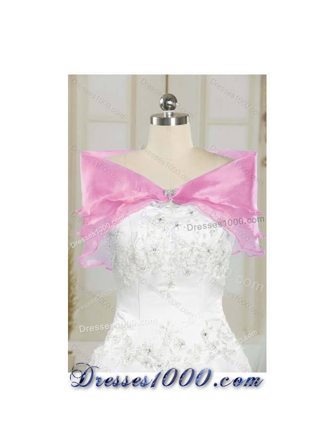 Beautiful Baby Pink Quince Dresses with Beading and Ruffles