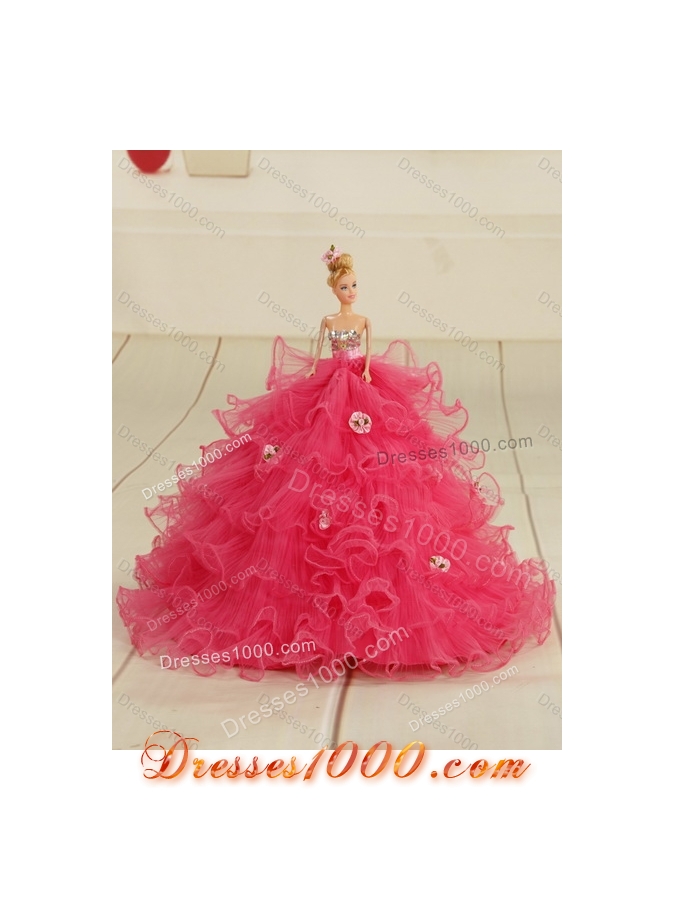 Multi Color Sweep Train 2015 Quince Dresses with Pick Ups and Embroidery