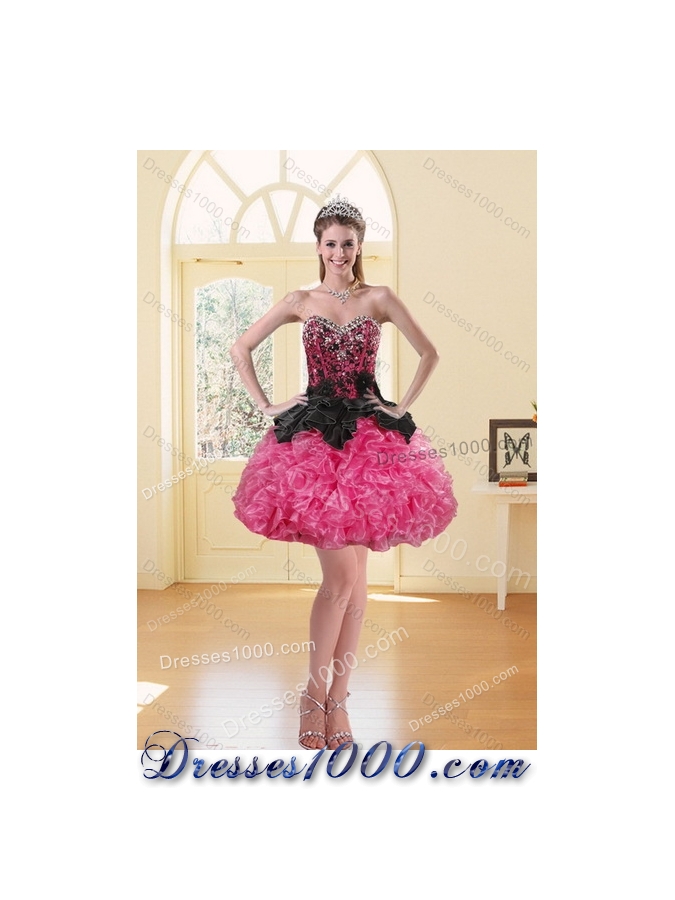 2015 New Style Beading and Ruffles Designer Quinceanera Dresses in Multi Color