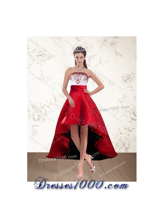 2015 Detachable Beautiful Strapless Quinceanera Dress with Embroidery