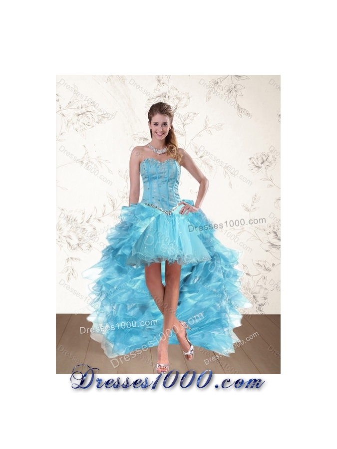 Detachable Beaded Sweetheart Multi Color Quinceanera Dress with Ruffles