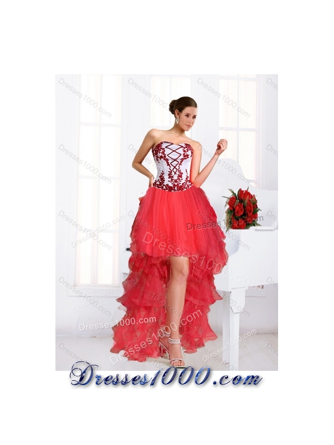 Detachable Multi Color Strapless Quinceanera Dress with Embroidery for 2015