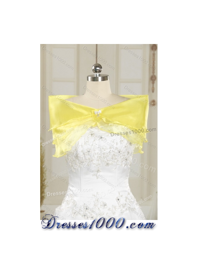 Detachable Strapless 2015 Strapless Beading Quinceanera Dresses