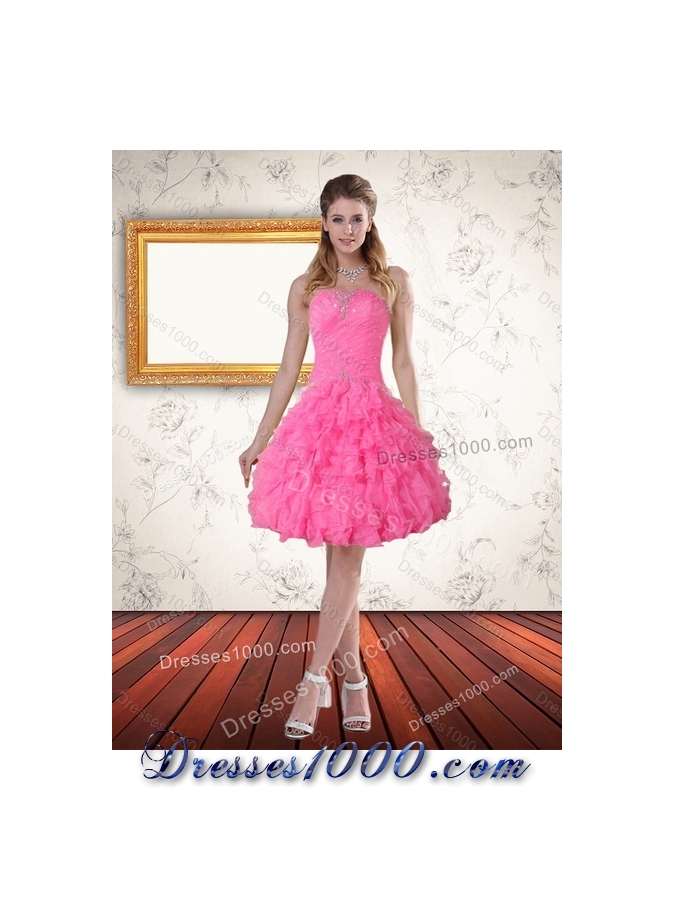 Detachable Strapless Floor Length Quinceanera Dress with Beading and Ruffles