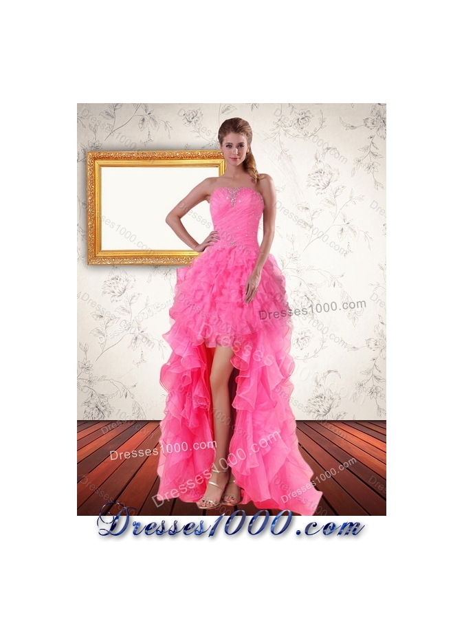 Detachable Strapless Floor Length Quinceanera Dress with Beading and Ruffles