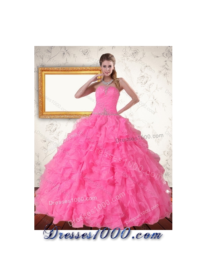 Detachable Strapless Floor Length Quinceanera Dress with Beading and Ruffles