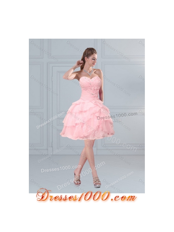 Detachable Sweetheart Beaded 2015 Quinceanera Dresses with Ruffled Layers
