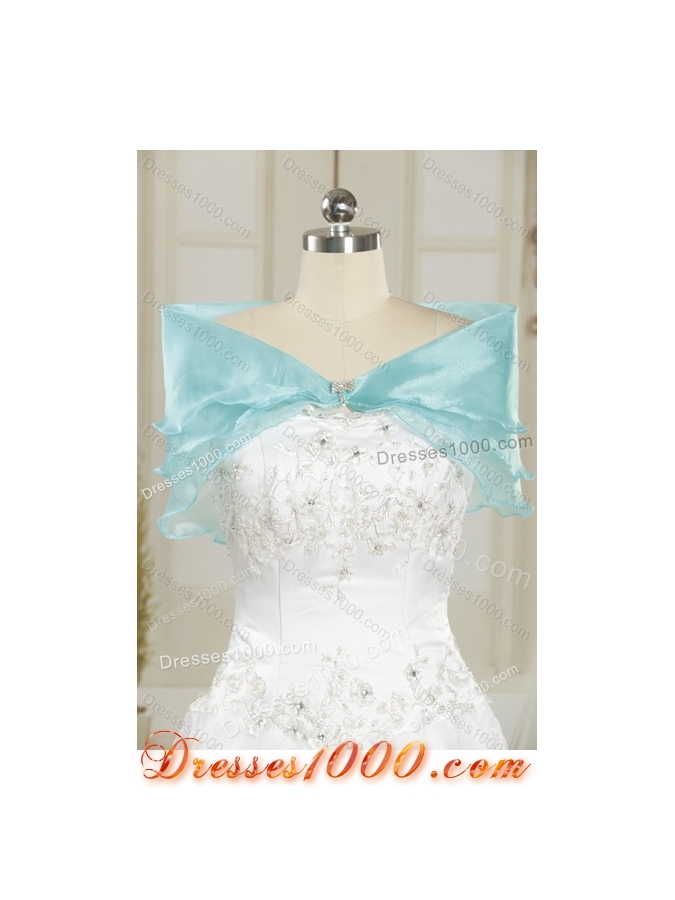 2015 Detachable Embroidery and Beaded Strapless Quinceanera Dress in Navy Blue