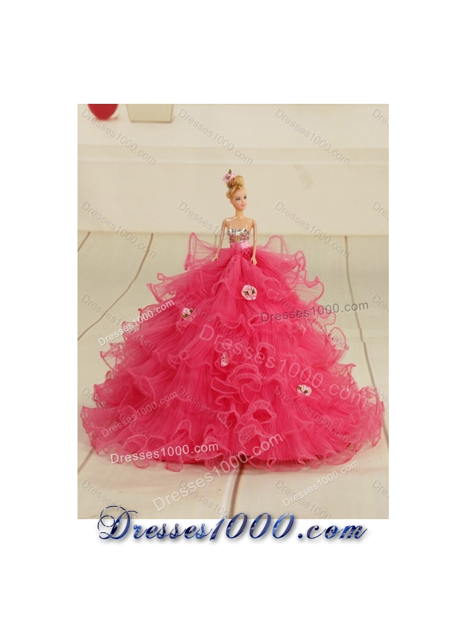 2015 Detachable Pick Ups and Appliques Hot Pink Quinceanera Dresses