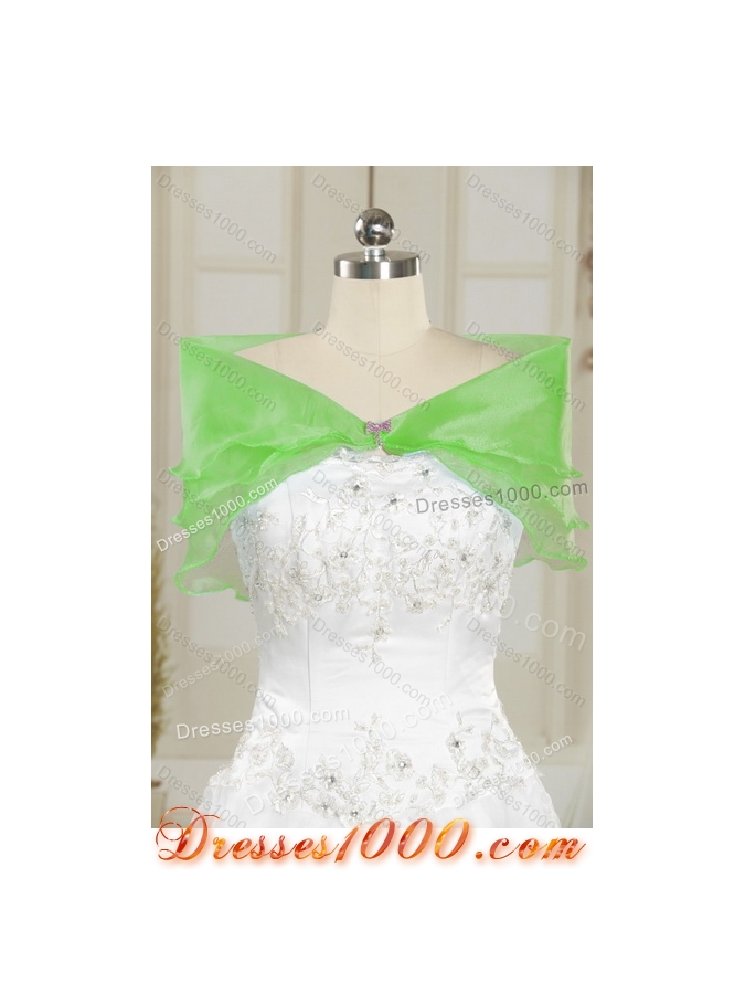2015 Detachable Spring Green Quince Dresses with Pick Ups and Beading