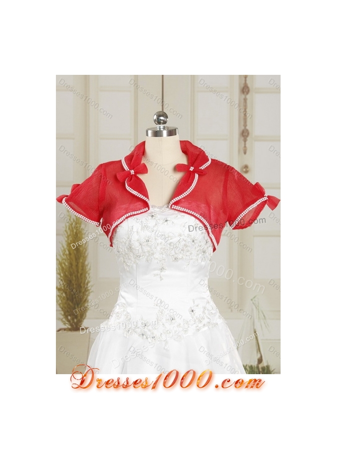 2015 Fashionable and Newest Beading and Ruffles Quince Dress in Red