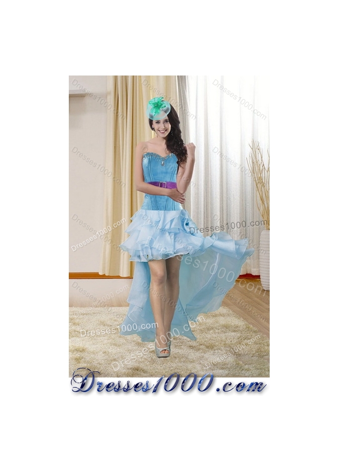 2015 Fashionable Multi Color Dresses for Quince with Ruffles and Beading