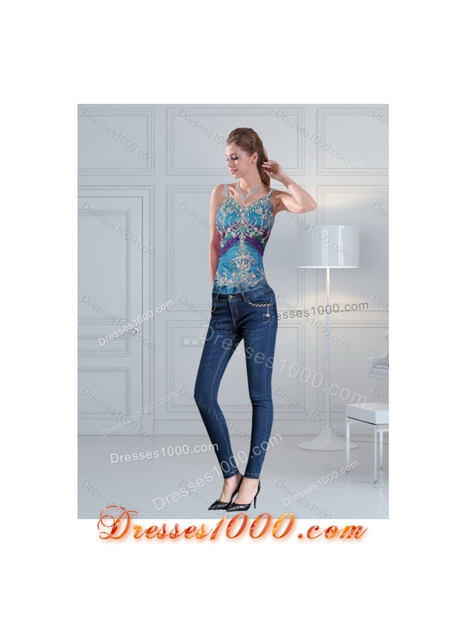 2015 Fashionable Multi Color Quinceanera Gown with Hand Made Flower and Pick Ups