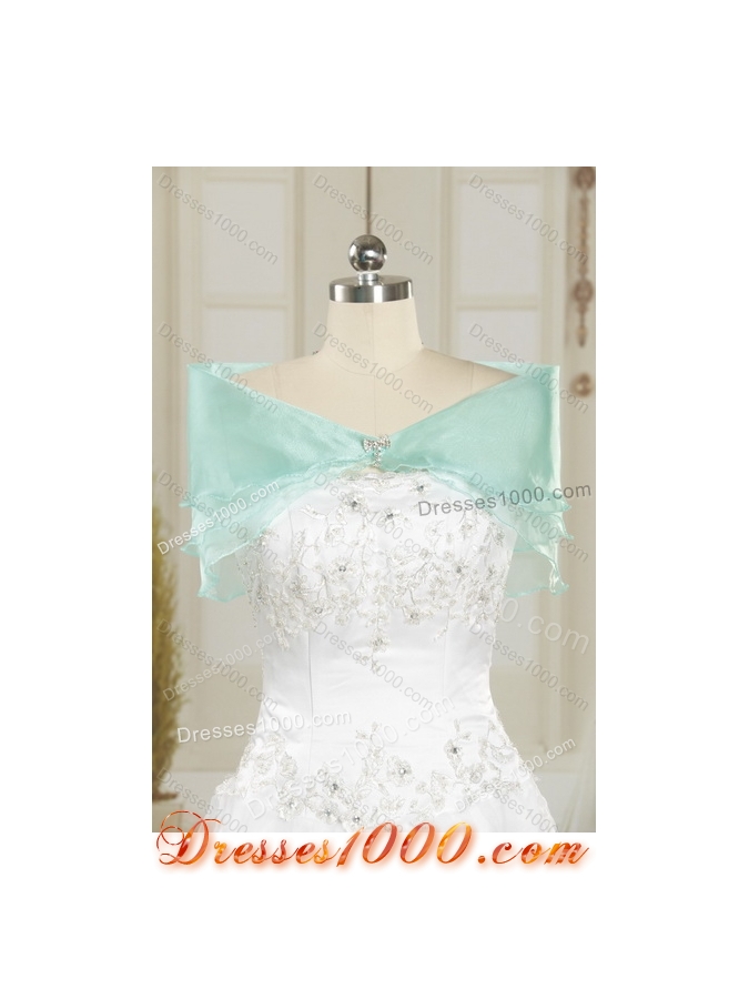 Detachable Apple Green Strapless 2015 Quinceanera Dresses with Beading