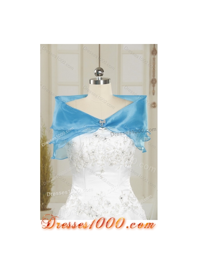 Detachable Baby Blue Sweetheart 2015 Sweet 15 Dresses with Embroidery and Ruffles