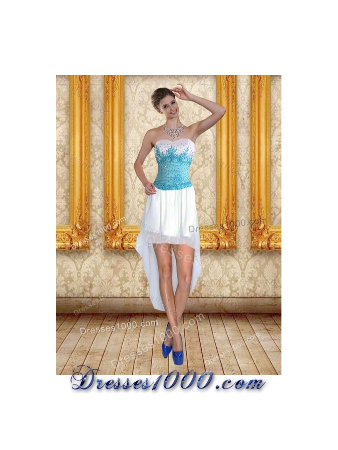 2015 Beautiful Strapless Beading and Appliques Quinceanera Dress in Multi Colore