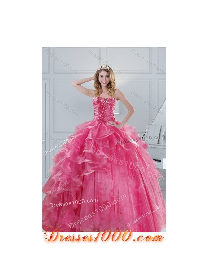 2015 Fashionable Dresses for Quinceanera with Beading and Ruffles