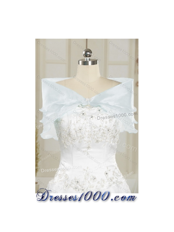 Elegant Multi Color Strapless Ball Gown Quinceanera Dress with Appliques for 2015