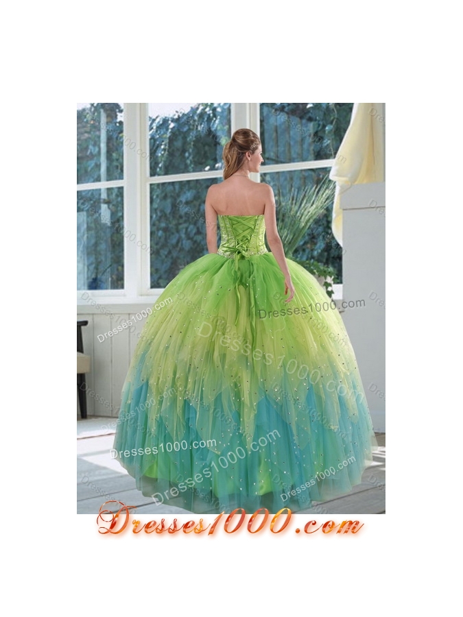 Luxurious Multi Color Quinceanera Dresses with Appliques and Ruffles