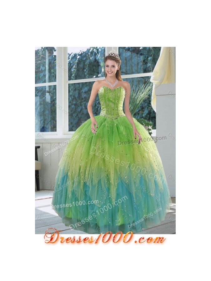 Luxurious Multi Color Quinceanera Dresses with Appliques and Ruffles