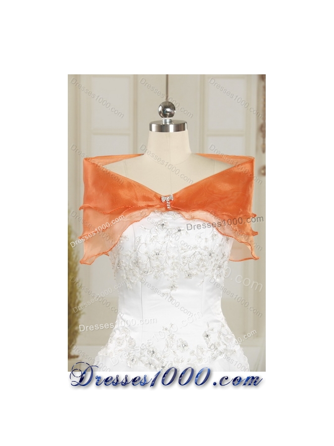 Multi Color Strapless Quince Dress with Beading and Ruffles